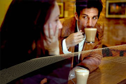 Couple enjoy coffee